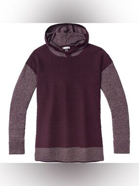 Smartwool Women's Shadow Pine Hoodie Wool Blend Sweater Black Cherry Size M